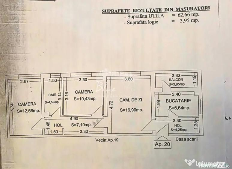 Apartament cu 3 camere semidecomandat în Tăbăcărie