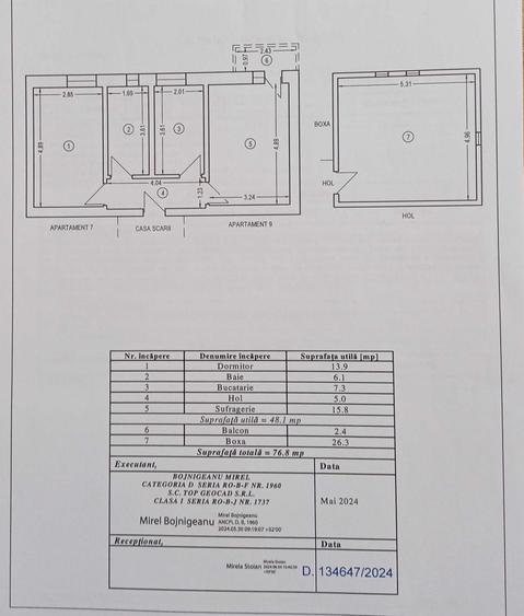 Apartament cu 2 camere decomandat în Central