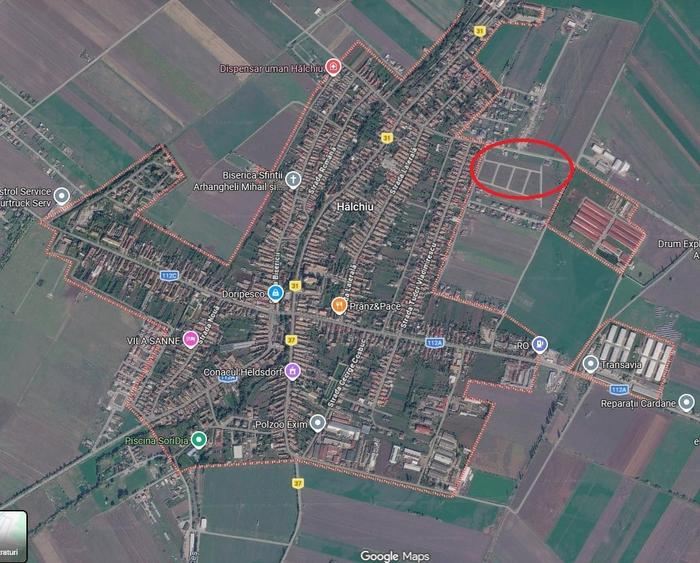Teren Construcții intravilan de 605 mp, în Hălchiu