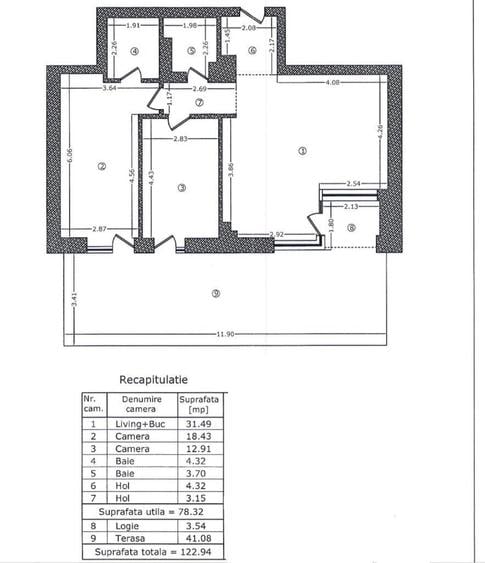 Apartament cu 3 camere decomandat în Aviației