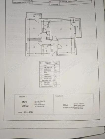 Apartament cu 3 camere decomandat în Central