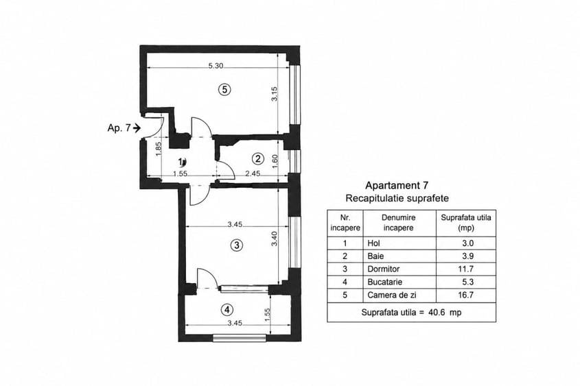 Apartament cu 2 camere decomandat, mobilat în Brazda lui Novac