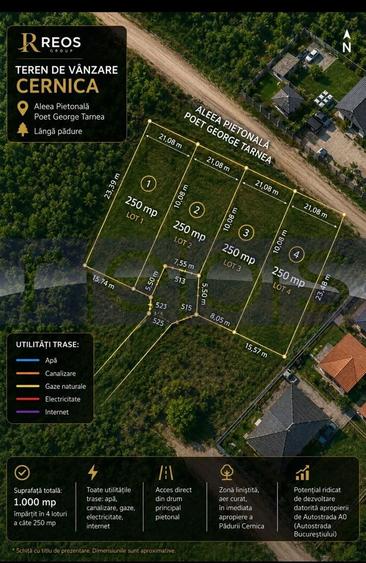 Teren Construcții intravilan de 1000 mp, în Exterior Est