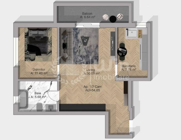 Apartament cu 2 camere semidecomandat în Florești — fotografia 2