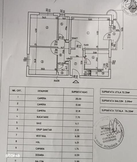 Apartament cu 3 camere în 1 Mai