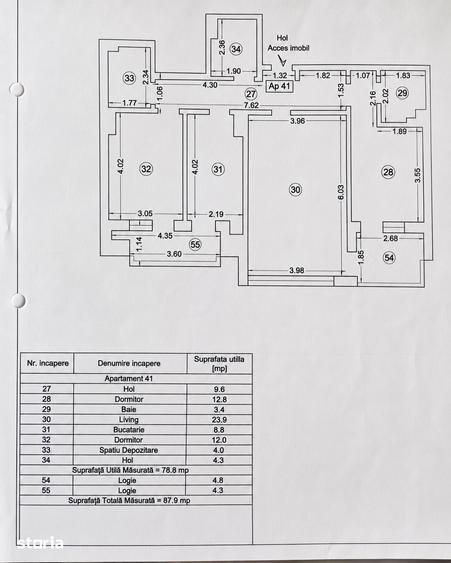 Apartament cu 3 camere decomandat, mobilat în Energia