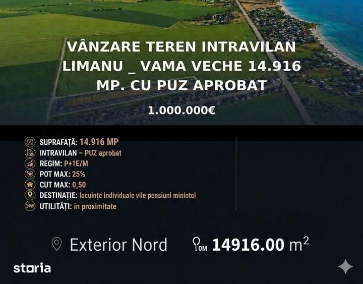 Teren de 14916 mp, în Limanu