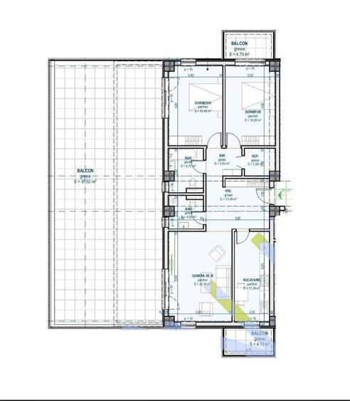 Comision 0% Apartamente noi de vanzare Iasi, tip Penthouse 3 camere, terasa 107 - 2