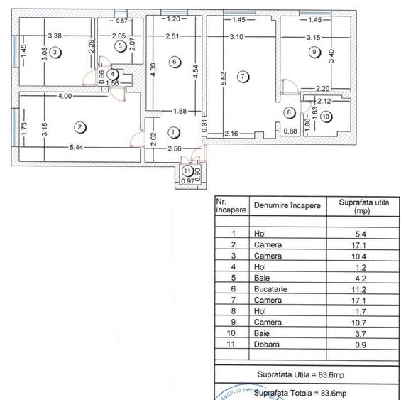 Apartament cu 4 camere decomandat în Sebastian