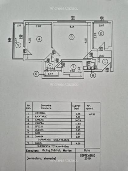 Apartament cu 2 camere semidecomandat, mobilat în 1 Mai