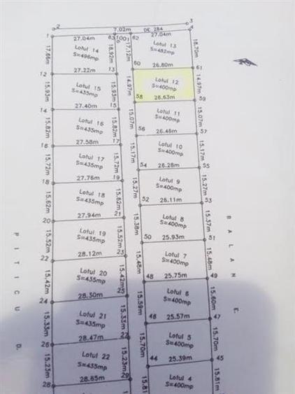 Teren Construcții intravilan de 400 mp, în Romanești