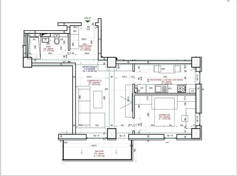 Apartament cu 2 camere în Bucium