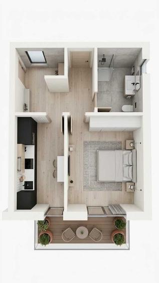 Apartament cu 2 camere decomandat în Valea Adâncă