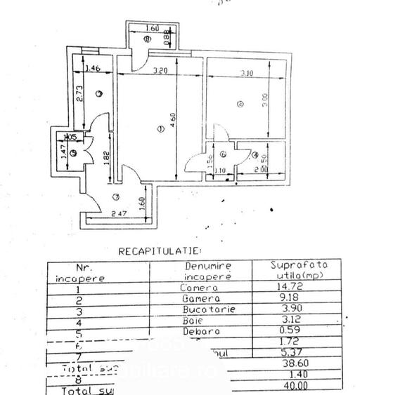 Apartament cu 2 camere în Costin Georgian
