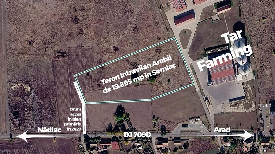 Teren agricol intravilan de 19895 mp, în Semlac