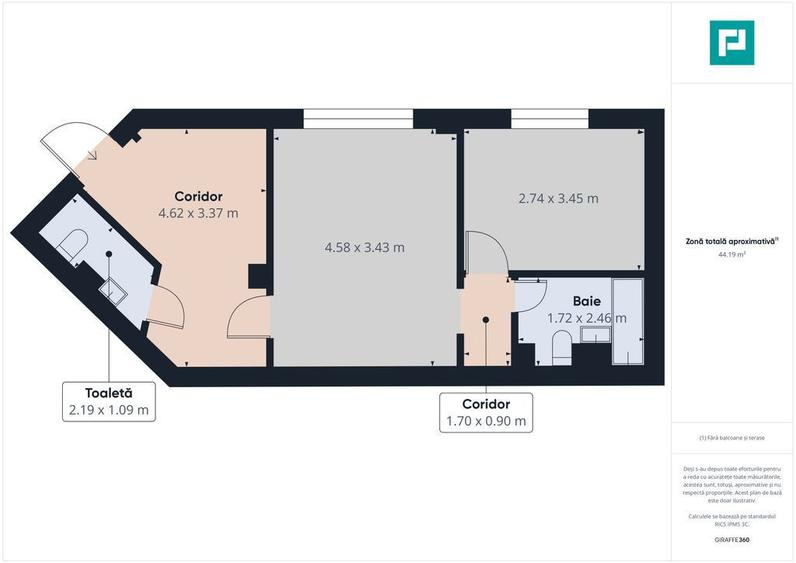 Apartament cu 2 camere parter, complex TM - 2