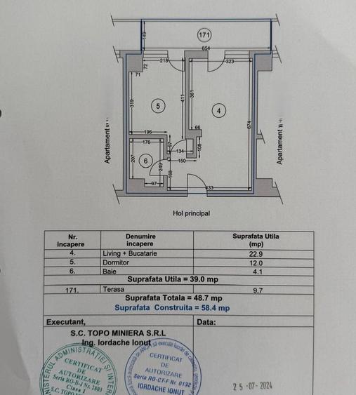 Apartament cu 2 camere decomandat, mobilat în Central