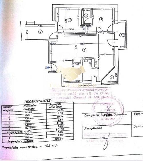 Apartament cu 3 camere semidecomandat în Dorobanți