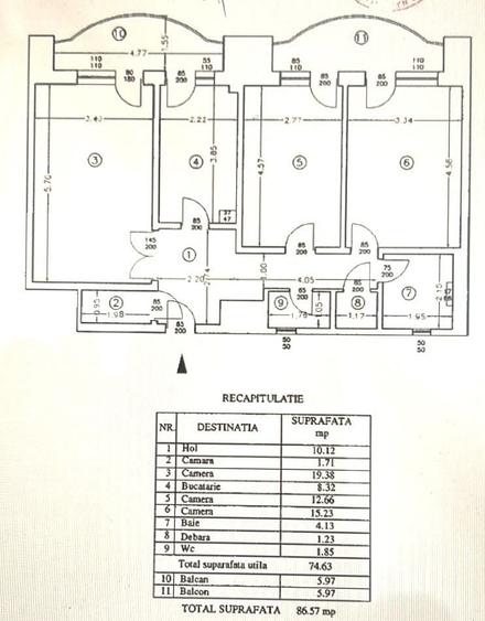 Apartament cu 3 camere decomandat, mobilat în Unirii