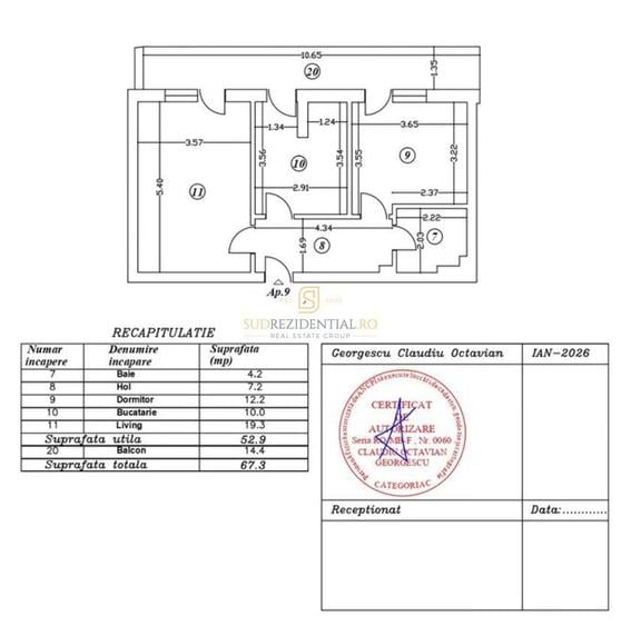 Apartament cu 2 camere decomandat în Berceni