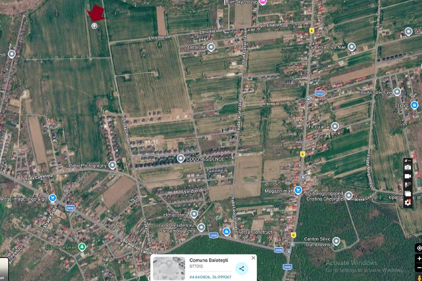 Teren Construcții intravilan de 500 mp, în Balotești