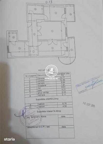Apartament cu 3 camere decomandat în Gară
