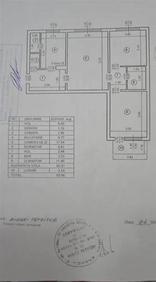 Apartament cu 3 camere semidecomandat în Giurgiului