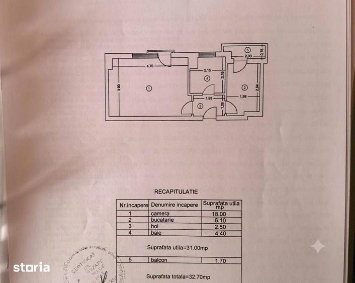 Garsonieră decomandată în Bularga