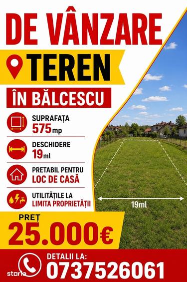 Teren de 575 mp, în Central
