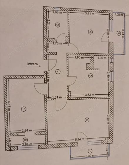 Apartament cu 3 camere decomandat în Tudor Vladimirescu