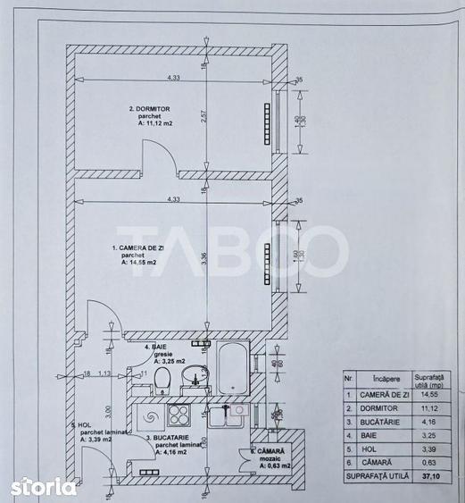 Apartament cu 2 camere nedecomandat, mobilat în Trei Stejari