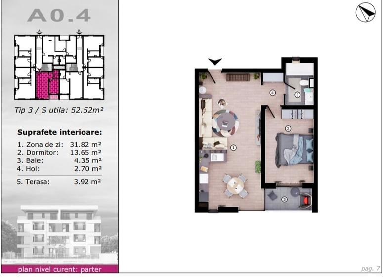 Închiriez apartament  2 camere  in bloc nou nemobilat - 2