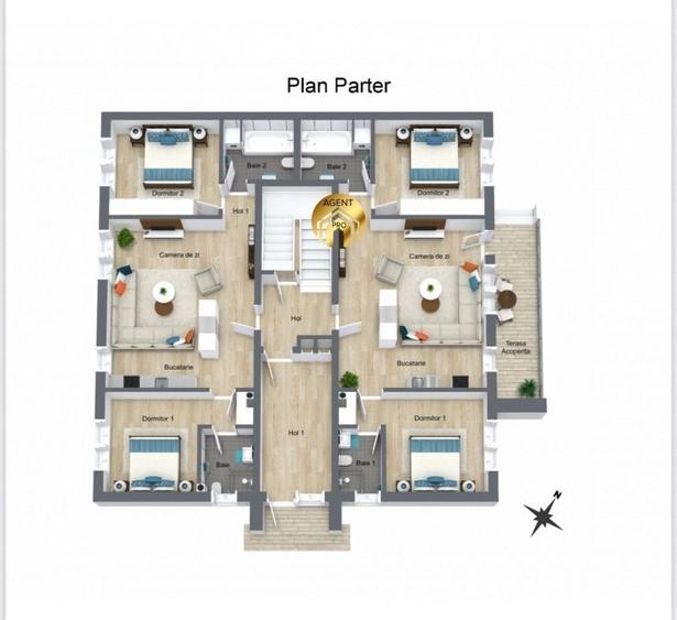 Apartament cu 2 camere în Odăi