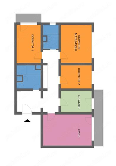 Apartament cu 4 camere decomandat în Republicii