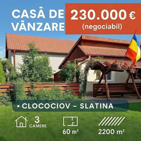 Casă cu 3 camere cu Teren 2200 Mp în Clociov