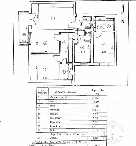 Apartament cu 4 camere decomandat în Nord