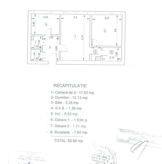 Apartament cu 2 camere semidecomandat în Copou