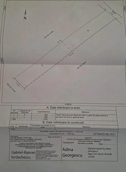 Teren de 1246 mp, în Bradu