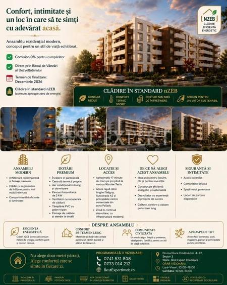 Apartament cu 3 camere decomandat în Theodor Pallady
