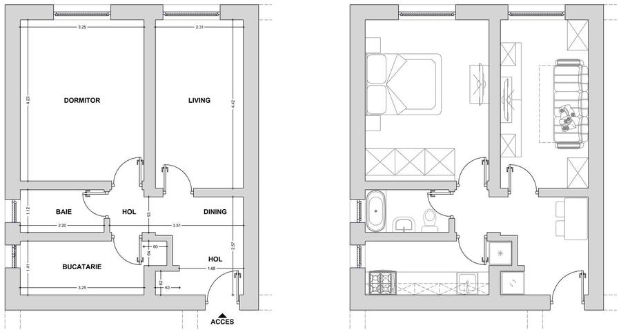 Apartament cu 2 camere decomandat în Neptun