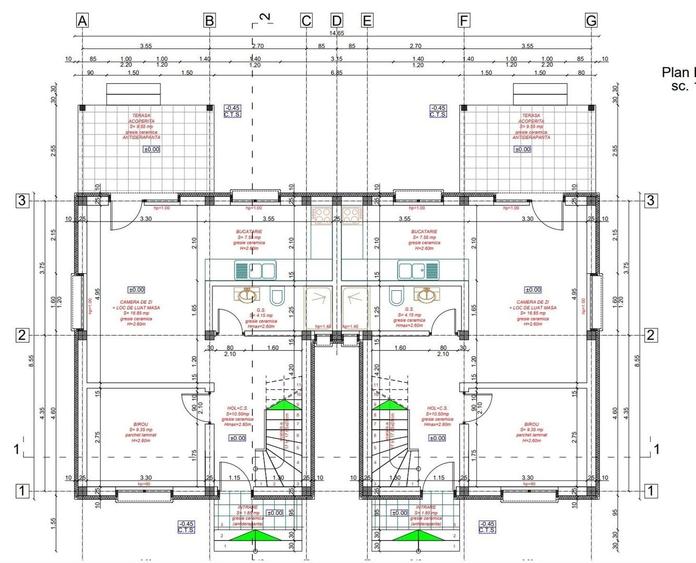 Duplex cu 4 camere cu Canalizare în Moșnița Nouă