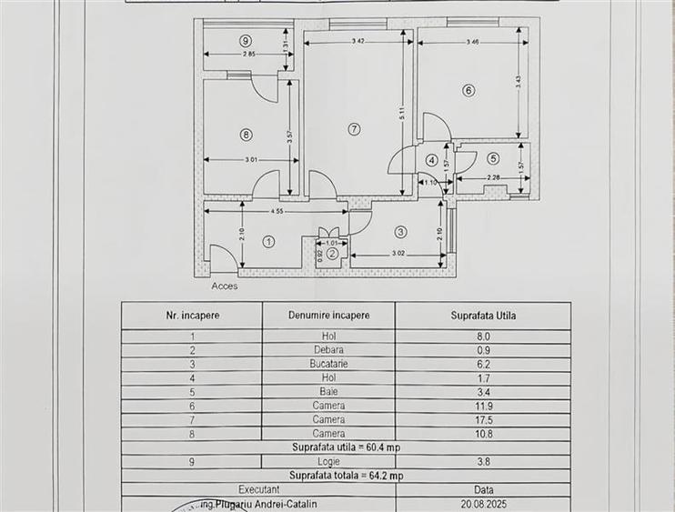 Apartament cu 3 camere decomandat în Calea București