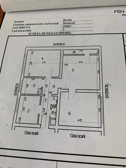 Apartament cu 3 camere semidecomandat în Central