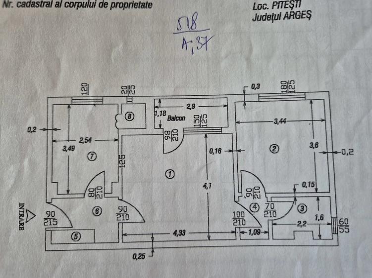 Apartament cu 2 camere semidecomandat în Găvana