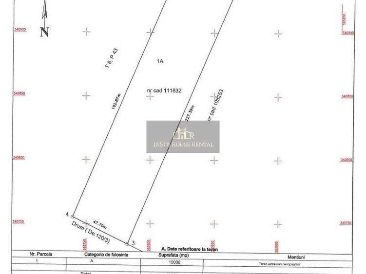 Teren Construcții extravilan de 14377 mp, în Central