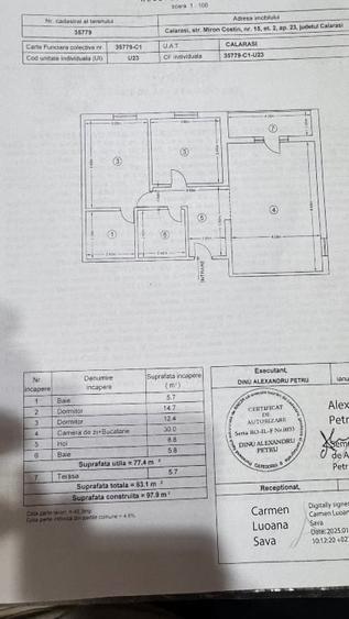 Apartament cu 3 camere decomandat în 2 Moldoveni