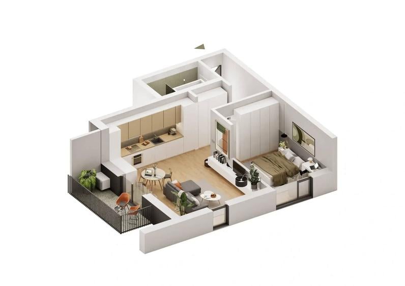 Apartament cu 2 camere în Pârneava