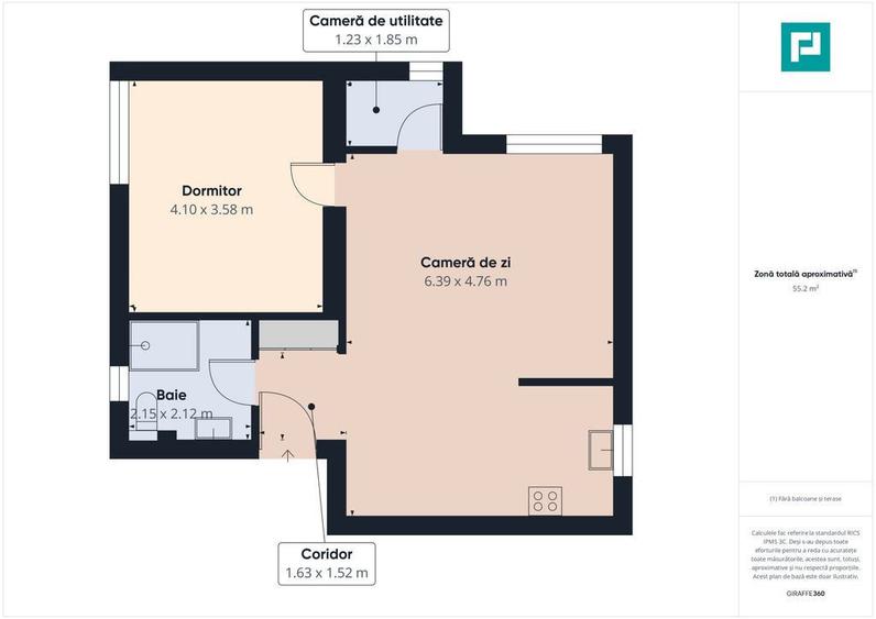 Apartament cu 2 camere decomandat în Dumbrăvița