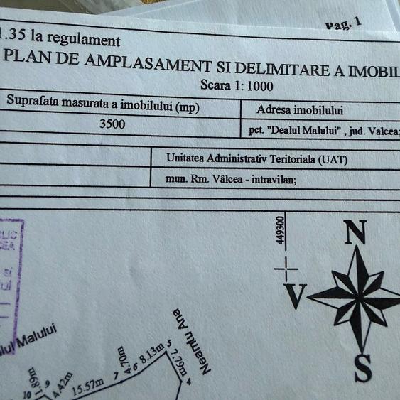 Teren de 3500 mp, în Dealul Malului