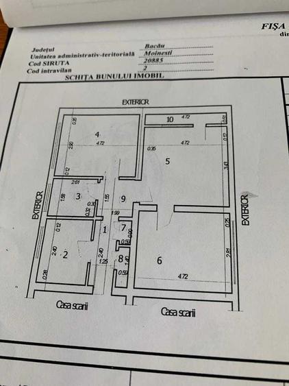 Apartament cu 3 camere semidecomandat în Moinești